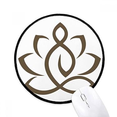 Imagem de DIYthinker Cultura religião alfândega figura lótus mouse pad desktop escritório tapete redondo para computador