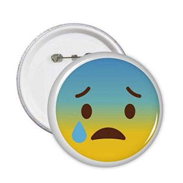Imagem de Awkward Yellow Cute Online Chat Face Pins Badge Button Emblema Decoração 5 peças
