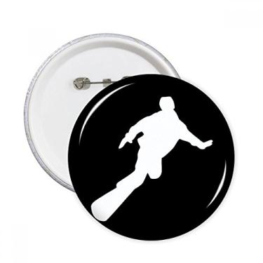 Imagem de Prancha esportiva skate contorno preto pinos redondos emblema botão decoração acessório 5 peças