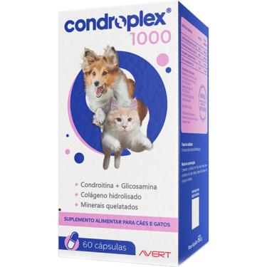 Imagem de Suplemento Alimentar CondroPlex 1000 para Cães e Gatos de Médio e Grande Porte - 60 Cápsulas