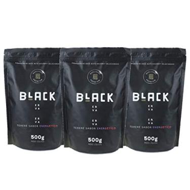 Imagem de KIT COM 3 PACOTE 500G DE ERVA MATE PARA TERERÉ BLACK ERVA (Energético)