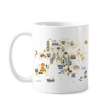 Imagem de Caneca de porcelana de café de cerâmica de Hong Kong para visitar a bicicleta local