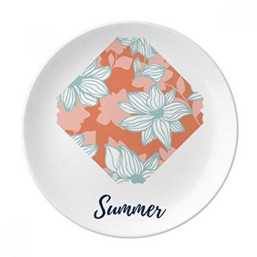 Imagem de Prato de pintura de plantas verde laranja de porcelana salver louça de jantar