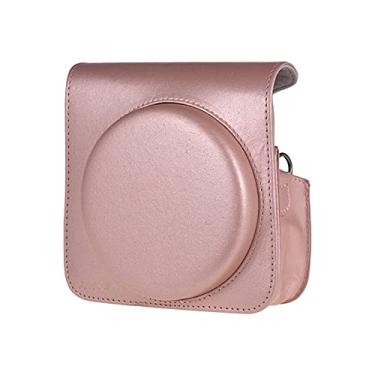 Imagem de Domary Bolsa protetora de couro pu com alça ajustável para câmera instantânea Fujifilm Instax SQ6 rosa