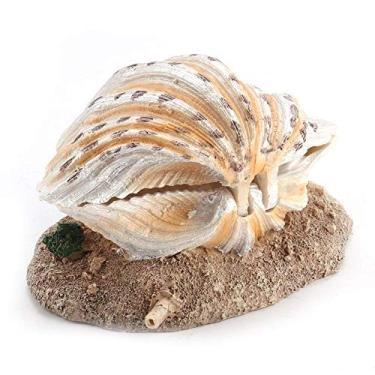 Imagem de Shell Pearl Bubbler Decora??o Tanque de peixes Aqu¨¢rio Dobr¨¢vel Shell Fishes Camar?o Escondendo Casa Caverna Resina Peixe Camar?o Cria??o Escondendo Caverna Abrigo Aqu¨¢rio Paisagismo Decora??o