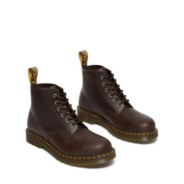 Imagem de Dr. Martens Bota moderna unissex 101, Marrom escuro Crazy Horse, 15 Women/14 Men