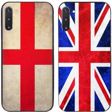 Imagem de 2 peças retrô bandeira do Reino Unido impressa TPU gel silicone capa de telefone traseira para Samsung Galaxy (Galaxy Note 10)