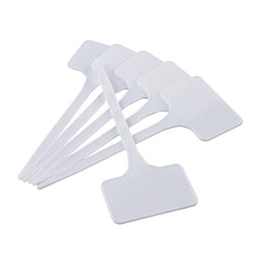 Imagem de 50 etiquetas de plástico para plantas tipo T etiquetas de plantas de jardim etiquetas de jardinagem vegetal estacas de identificação de plantas marcadores de jardim etiquetas de sementes para