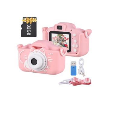 Imagem de Câmera Fotográfica Digital Hd Infantil Foto Vídeo Jogo 32gb - camera, 