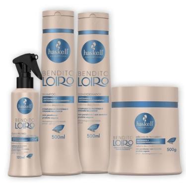 Imagem de Kit Haskell Bendito Loiro Sh Cond Masc 500 E Fluido 120ml