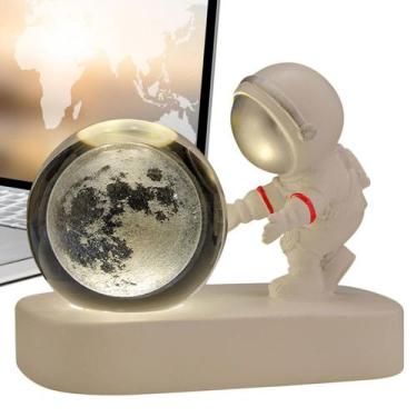 Imagem de Luminária Led Cristal Mesa Criativo Enfeite Sala Decorativo Astronauta