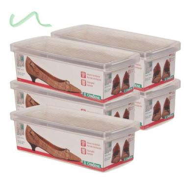 Imagem de Kit 5 Caixa De Sapato Transparente Para Organizar - Pequena - Ordene
