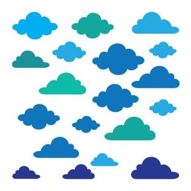 Imagem de Adesivo de Parede Infantil Nuvens Quarto Menino Bebe - 151ir - Allodi