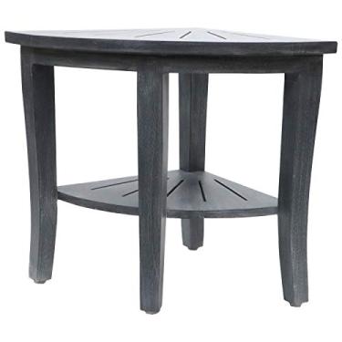 Imagem de Redmon Banco de canto de teca genuíno, cinza desgastado