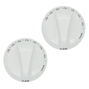 Imagem de GYOFFULL WB03K10036 Botão de fogão de termostato branco controle de peça de substituição compatível com GE & Hotpoint Range Forno queimador de cozinha acessório número de substituição WB03K10037,