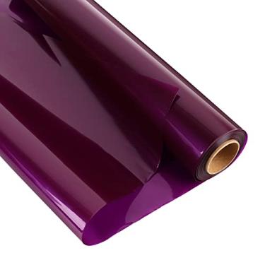 Imagem de Rolo de papel de embrulho de celofane - Rolo de papel de embrulho roxo de 86 cm de largura x 3 m de comprimento, papel de embrulho translúcido para violoncelo de plástico de 3 mm de espessura para