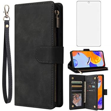 Imagem de Asuwish Capa carteira compatível com Xiaomi Redmi Note 11 Pro 4G/5G, protetor de tela de vidro temperado e capa flip de couro, suporte para cartão, capas para celular Redme Note11 11E 11Pro, mulheres