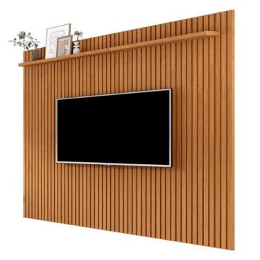 Imagem de Painel Ripado para Tv 75" com Prateleira 1.8x2.2m Sala Grande Venus Gi