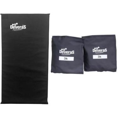 Imagem de kit par de caneleira peso tornozeleira 3 kg e colchonete de ginastica 
