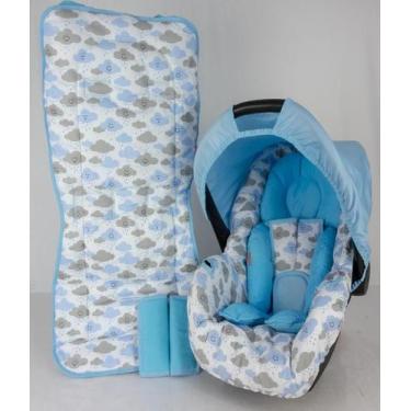 Imagem de Capa de bebê conforto + carrinho + redutor - nuvem azul nova - ALAN PI