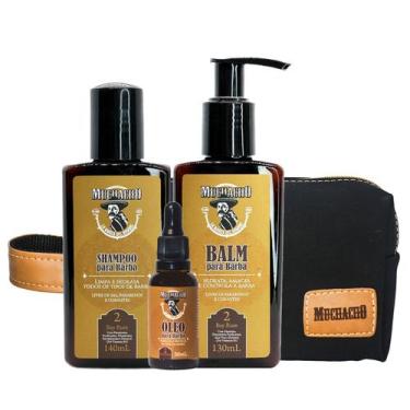 Imagem de Kit Shampoo para Barba + Balm para Barba + Óleo para Barba Frasco - Mu