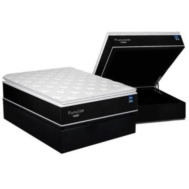 Imagem de Cama Box Baú Casal: Colchão Molas Bonnel Plumatex Ensacadas Plumastar 