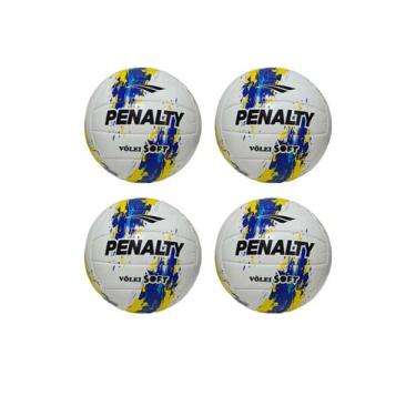 Imagem de Kit 04 Bolas De Vôlei Penalty Soft XXIII, Azul, Amarelo
