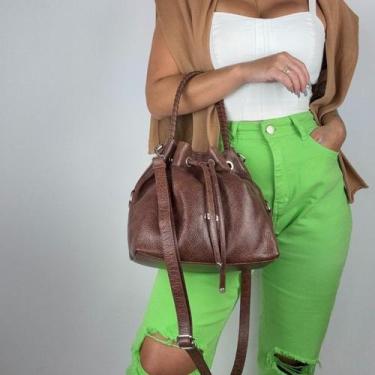 Imagem de Bolsa recuo em couro legítimo b.1086, Stone tabaco