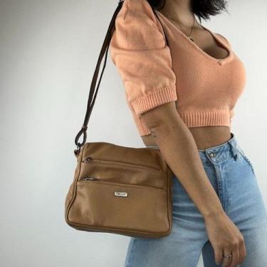 Imagem de Bolsa recuo em couro legítimo b.1068, Caramelo