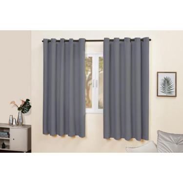 Imagem de Cortina 2,00 Largura 1,50 Altura Blackout Tecido Grosso Ilhós Tabaco -