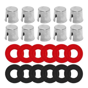 Imagem de BESULEN 5 peças de calços de terminal de bateria de carro, tampas de chumbo de poste de veículo com arruelas de 12 peças, acessórios adaptadores de junta de reparo de terminais automotivos, universais