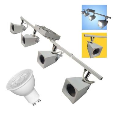 Imagem de Luminária SPOT Trilho 4 luzes + 4 LAMPADAS LED - LLUM Bronzearte, Bran