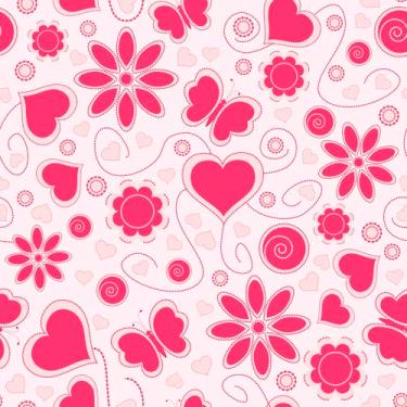Imagem de Papel De Parede Adesivo Borboleta Flor Coração Rosa Pink 5m