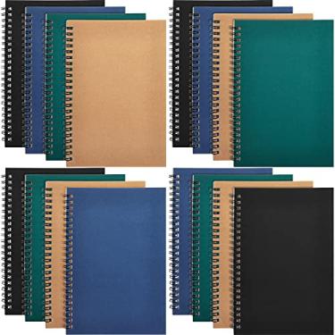 Imagem de Pacote com 12 Caderno espiral A5 Regra de capa dura pautada Cadernos de anotações com tema de escrita de viagem forrado Bloco de notas para viajantes estudantes Materiais escolares de escritório 12 x 8,3 polegadas 60 folhas/120 páginas