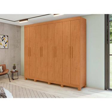 Imagem de Guarda Roupa Casal Ambiente Andara Soft 8 Portas Amêndoa Clean com Pés - Lopas