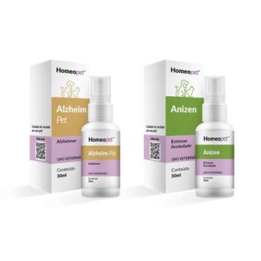 Imagem de Kit Anizen Anti Estresse + Alzheim Cães Gatos Homeopet 30ml - Real H