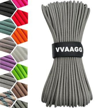 Imagem de VVAAGG Corda De Paraquedas 1000 Lb, 15 M, 12 Fios, Para Artesanato, Projetos "Faça Você Mesmo", Pulseiras Sobrevivência, Escalada, Camping, Barraca, Varal, Caminhadas Ao Ar Livre, Pesca (Cinza, M)