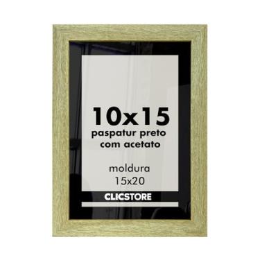 Imagem de Moldura Paspatur Quadro 10x15 Preto Acetato Porta Retrato Foto Fotografia Parede Madeira Cabeceira Quarto Sala Decor Cor