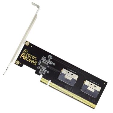 Imagem de CY Cartão Dual Slimline SFF-8654 8X 4 NVME para PCIE Express 3.0 4.0 Raid Card VROC Raid0 Hyper Adapter