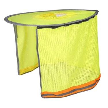Imagem de MERIGLARE Viseira de hard -chapéu, tonalidade de malha completa da borda, alta visibilidade, cobertura de sombra do pescoço para pescar atividades ao ar livre, Amarelo