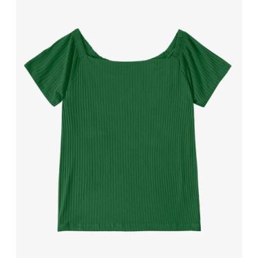 Imagem de Blusa Feminina Canelada Infinita Cor Verde, M, Verde