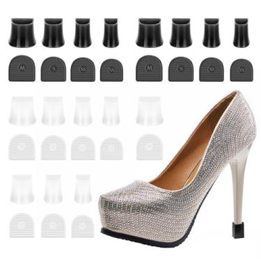 Imagem de JEVRKAPZ Protetores De Salto Alto - 16 Pares Para Sapatos Femininos Calcanhar Caminhar Na Grama, Antiderrapantes Casamento, Escritório Silencioso (8 Pretos + 8 Brancos)