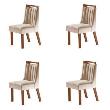 Imagem de Kit 4 Cadeiras Lottus Prêmio/Creme - Lj Móveis, Bege, Moderno