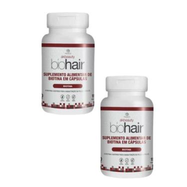 Imagem de 2X  Biohair Akmos - Suplemento De Biotina Em 60 Cápsulas
