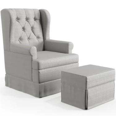 Imagem de Poltrona De Amamentação Com Balanço e Puff Helena P02 Capitonê Facto C