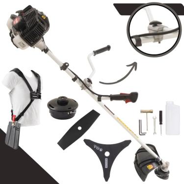 Imagem de Roçadeira Multifuncional Kawashima KW52LE 2 Tempos 52cc 2,5HP de Potência Cortador de Grama Com Cabeçote de Nylon + Lâmina 2 Pontas + Lâmina 3 Pontas