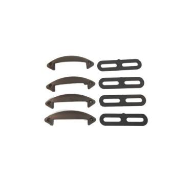 Imagem de Kit Para Cama Box Baú Com 4 Puxador Marrom e 4 Junções que Une os Box 