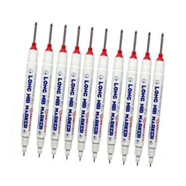 Imagem de Vaveren 10 peças de marcadores de ponta longa, canetas marcadoras de furo profundo, marcadores de alcance profundo para móveis, Vermelho