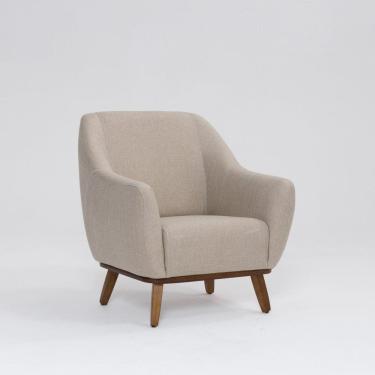 Imagem de Poltrona para Sala de Estar Tecido Linho Paloma Aveia