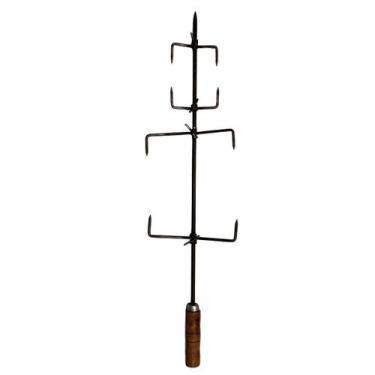 Imagem de Espeto Churrasqueira 72cm 4 Garras Costela Chão Costelão - INOX LAURIN
